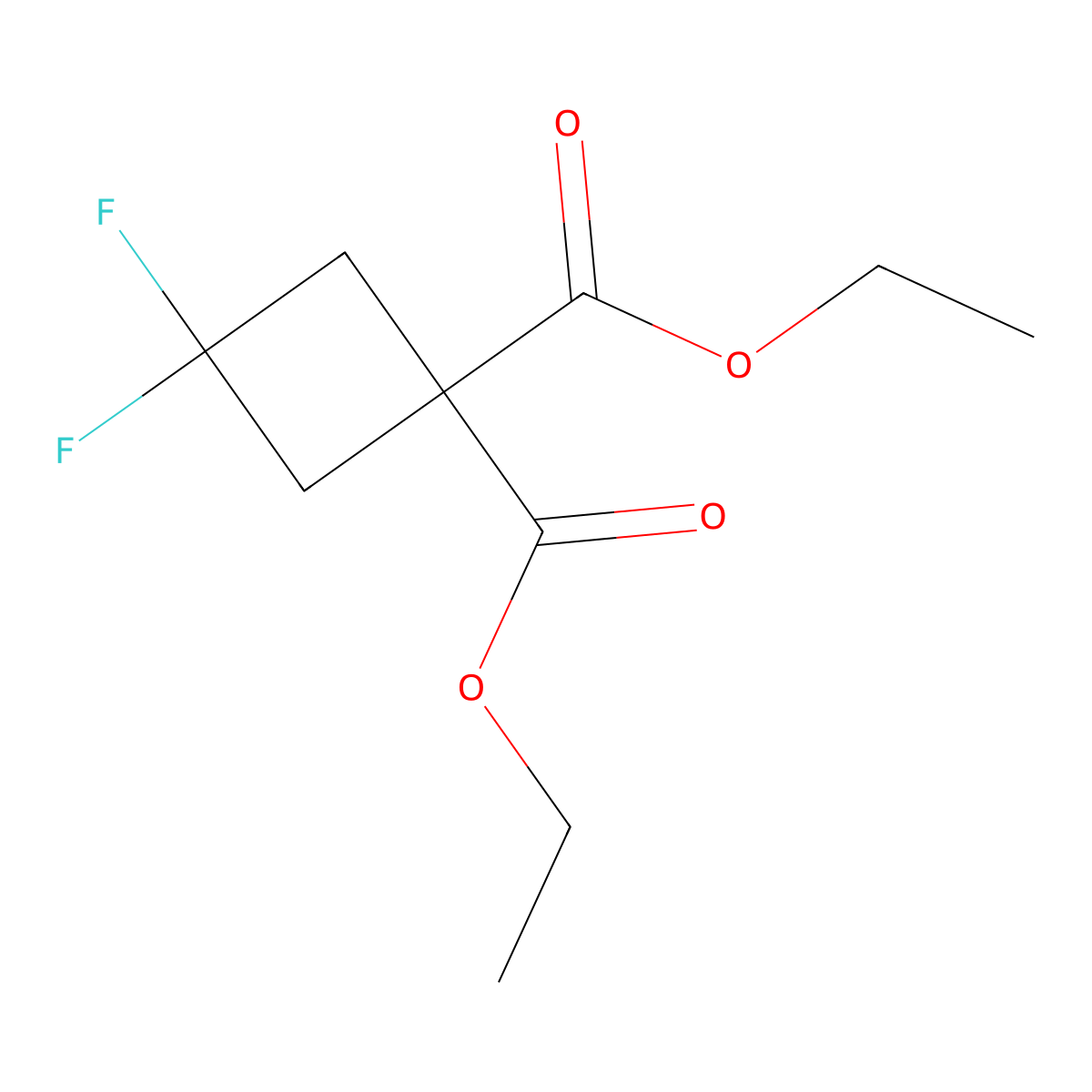 Diethyl 3,3-difluorocyclobutane-1,1-dicarboxylate molecular structure, CAS 827032-79-1