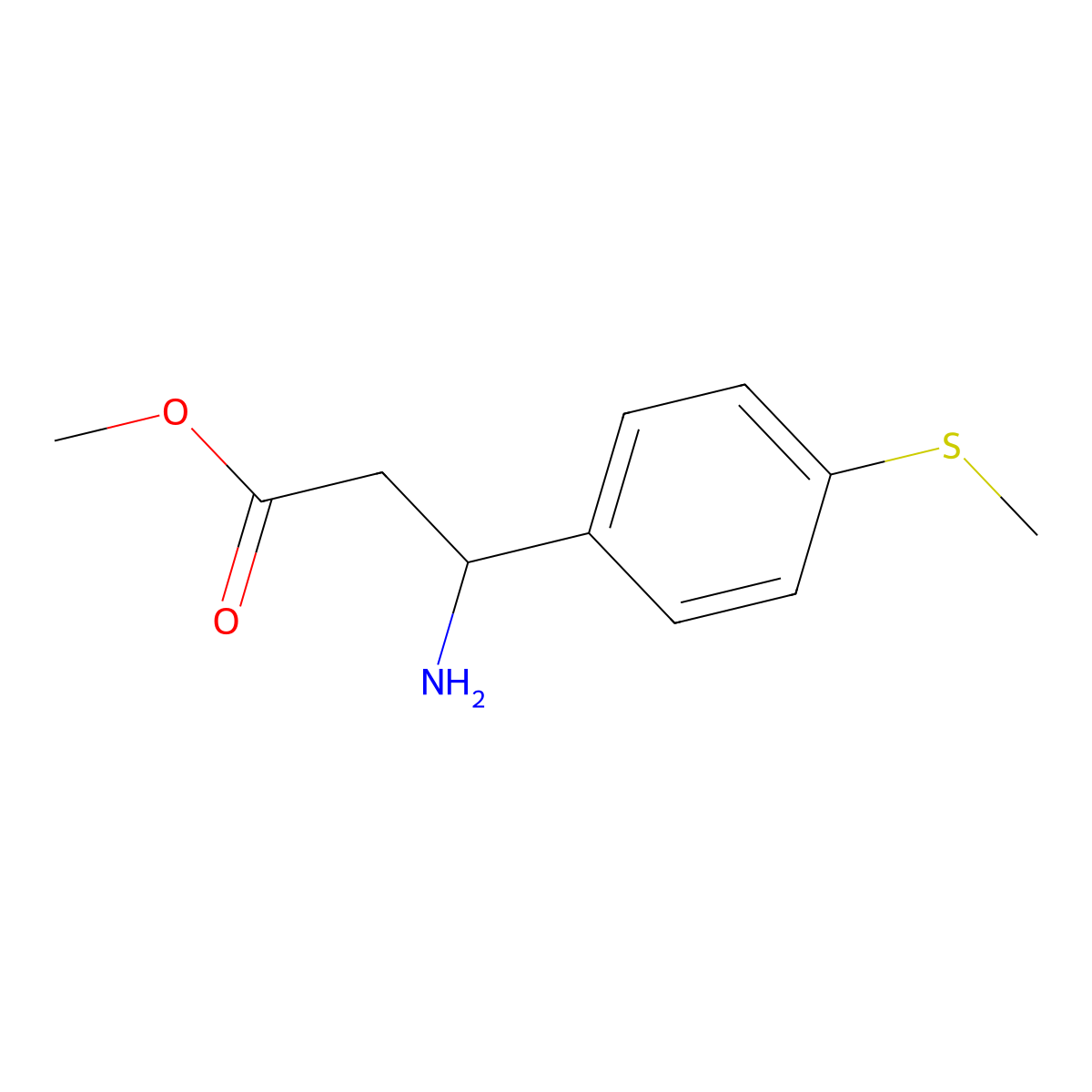 Methyl 3-amino-3-[4-(methylsulfanyl)phenyl]propanoate molecular structure, CAS 827034-72-0