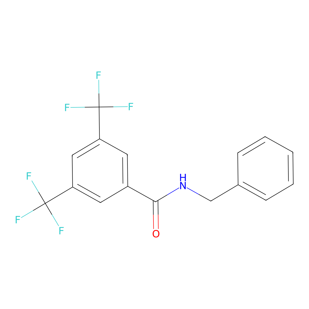 N-benzyl-3,5-bis(trifluoromethyl)benzamide molecular structure, CAS 827034-75-3