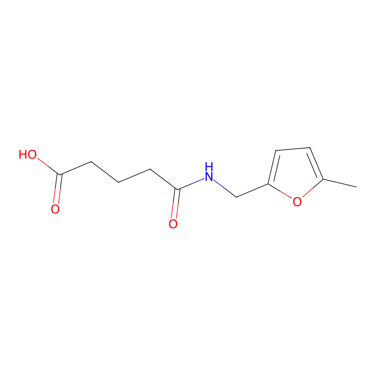5-[(5-Methylfuran-2-yl)methylamino]-5-oxopentanoic acid molecular structure, CAS 827034-78-6