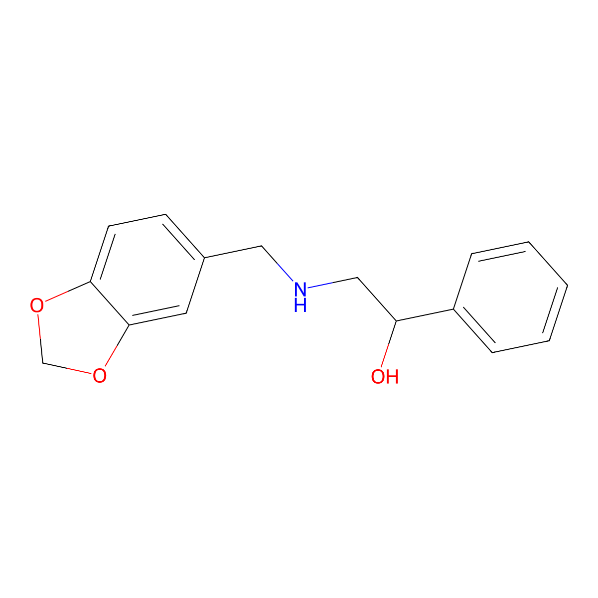 2-[(1,3-Benzodioxol-5-ylmethyl)amino]-1-phenylethanol molecular structure, CAS 82709-54-4