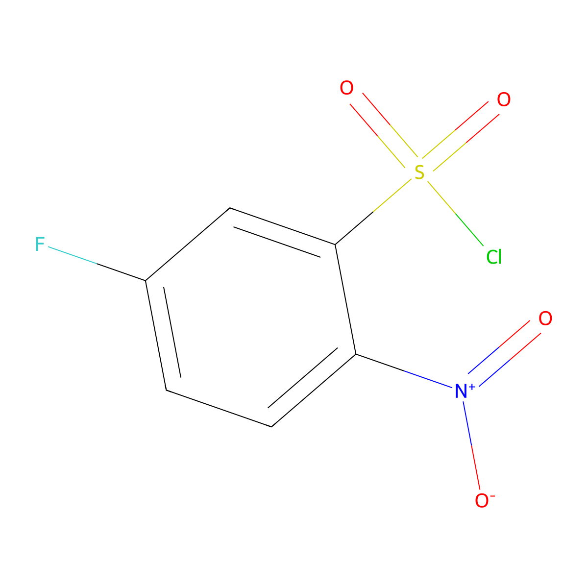 5-Fluoro-2-nitrobenzene-1-sulfonyl chloride molecular structure, CAS 82711-97-5