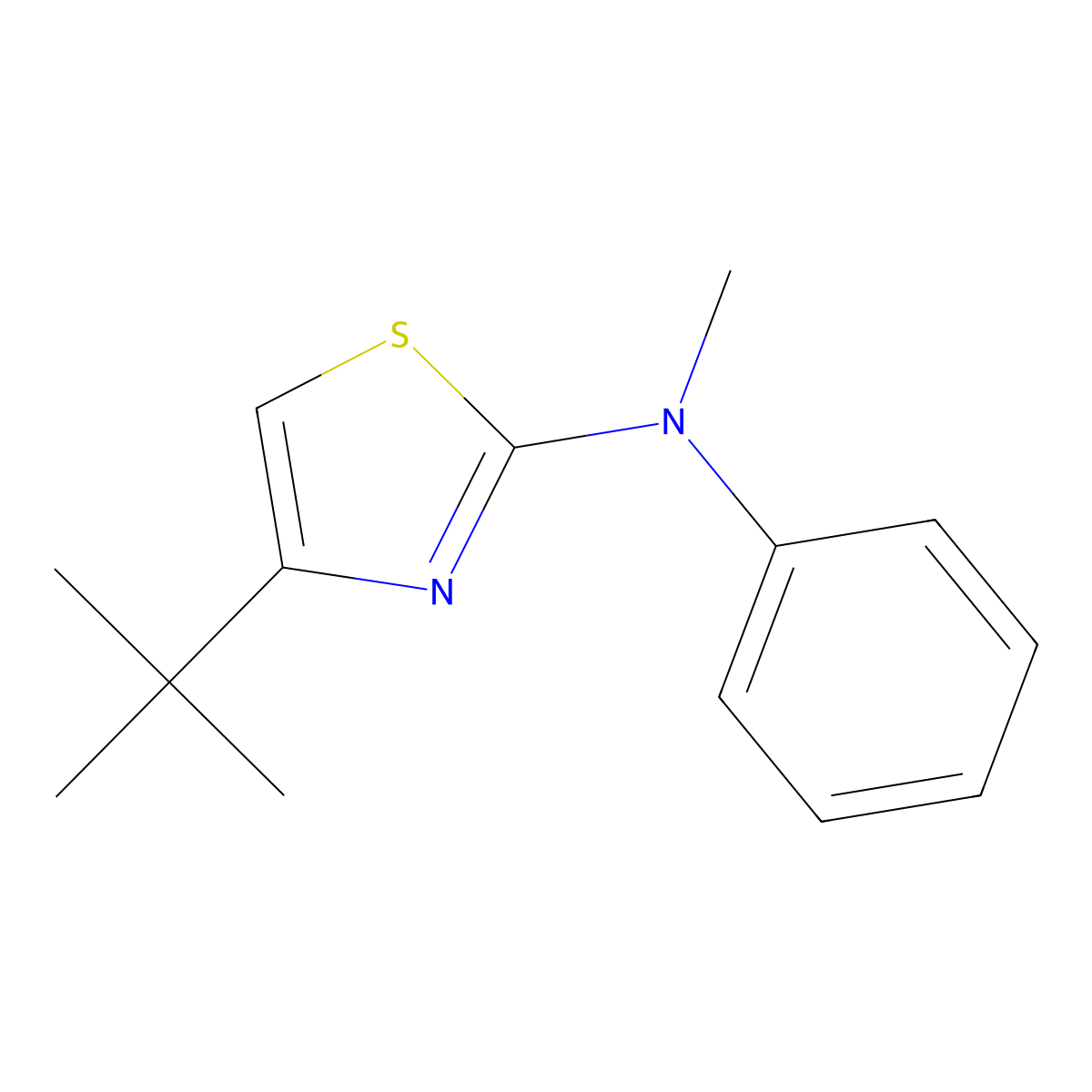 4-tert-Butyl-N-methyl-N-phenyl-1,3-thiazol-2-amine molecular structure, CAS 82721-93-5