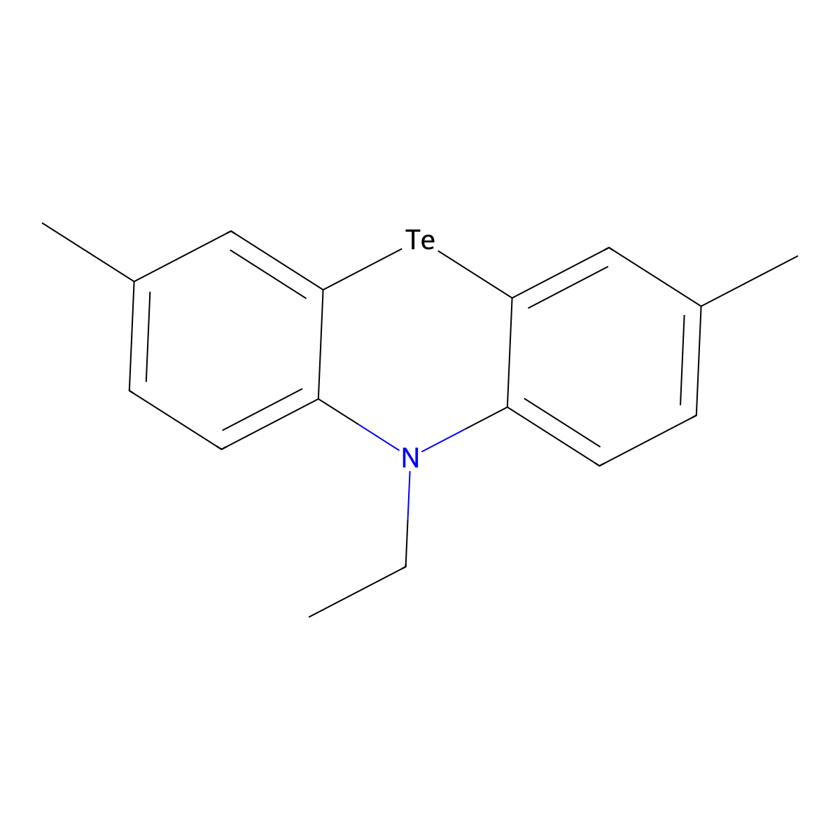 10-Ethyl-3,7-dimethyl-10H-phenotellurazine molecular structure, CAS 82722-78-9