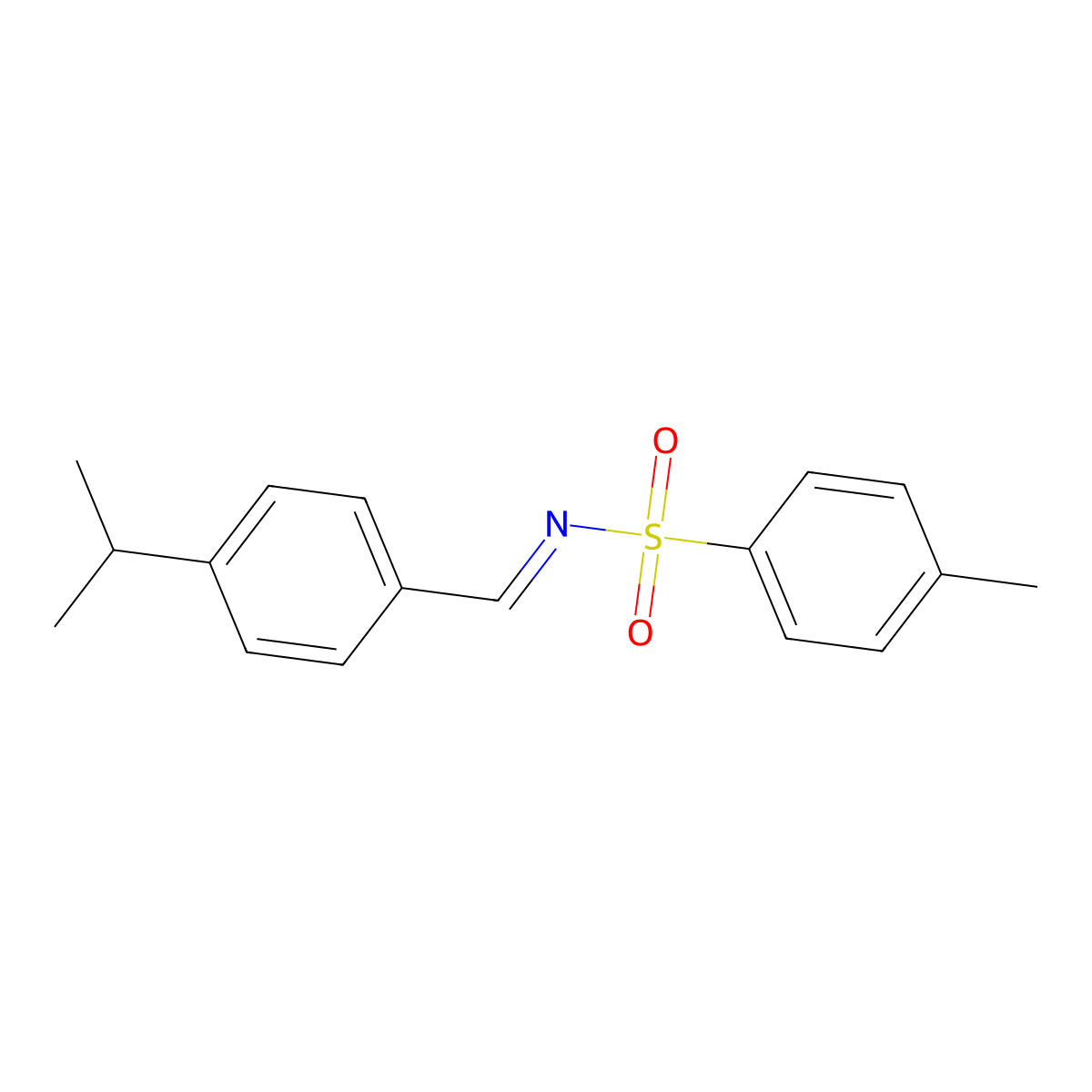 Benzenesulfonamide, 4-methyl-N-[[4-(1-methylethyl)phenyl]methylene]- molecular structure, CAS 827308-34-9