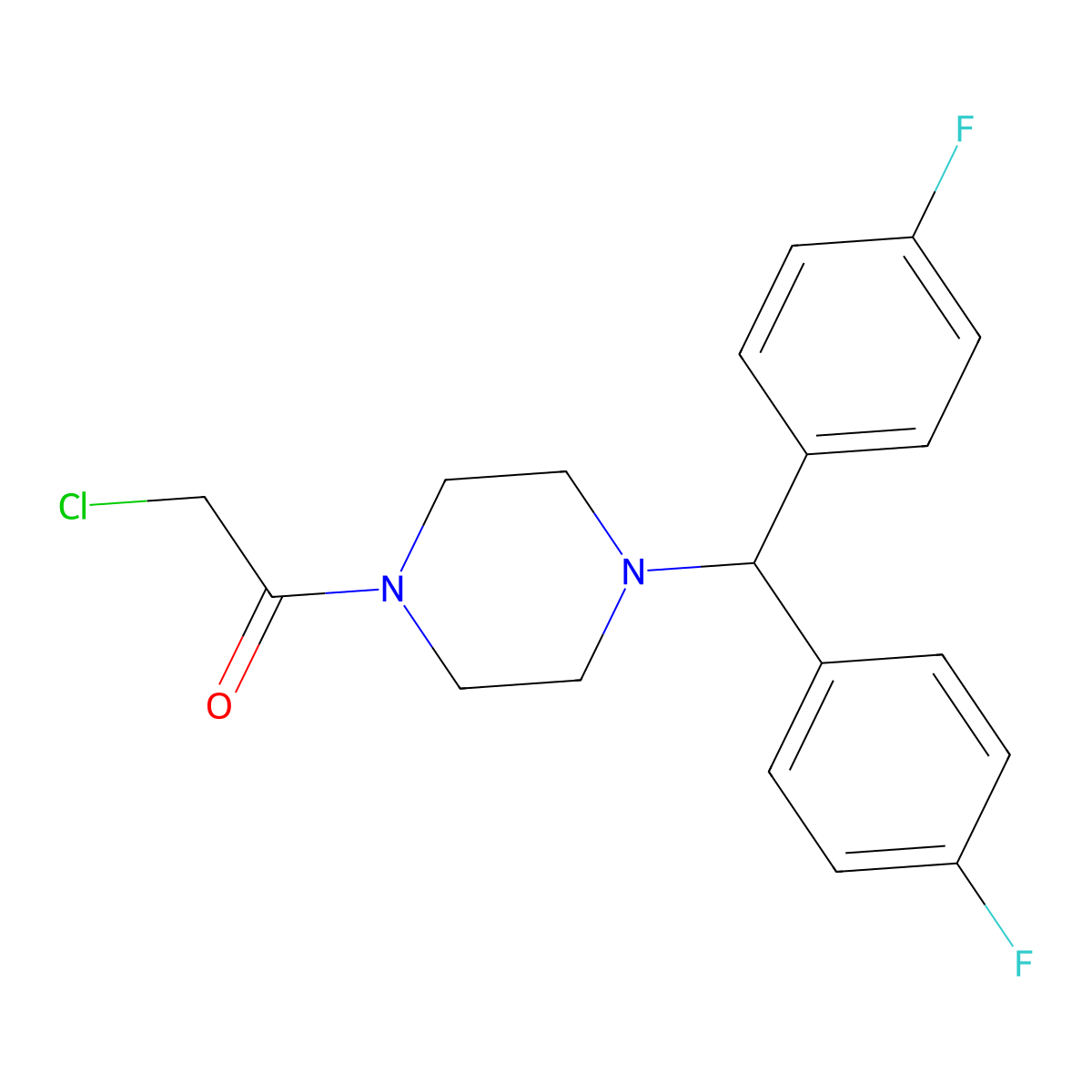1-{4-[Bis(4-fluorophenyl)methyl]piperazin-1-yl}-2-chloroethan-1-one molecular structure, CAS 827310-39-4