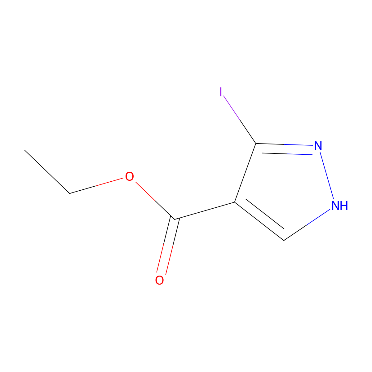 Ethyl 3-iodo-1H-pyrazole-4-carboxylate molecular structure, CAS 827316-43-8