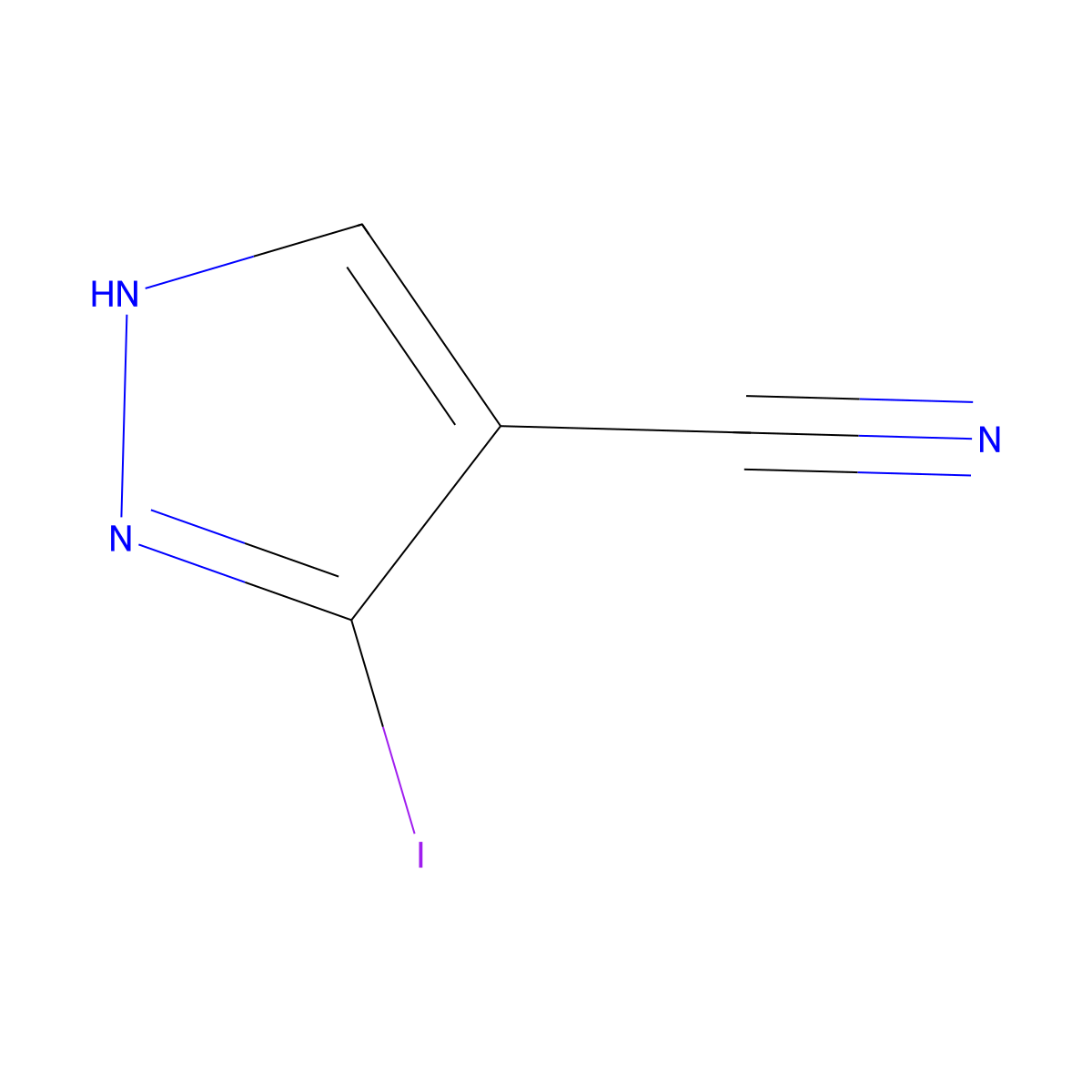 3-iodo-1H-pyrazole-4-carbonitrile molecular structure, CAS 827316-44-9
