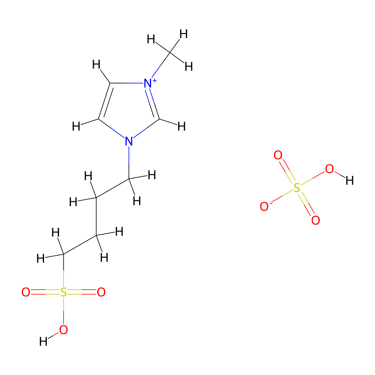 1-(4-Sulfobutyl)-3-methylimidazolium hydrogen sulfate molecular structure, CAS 827320-59-2