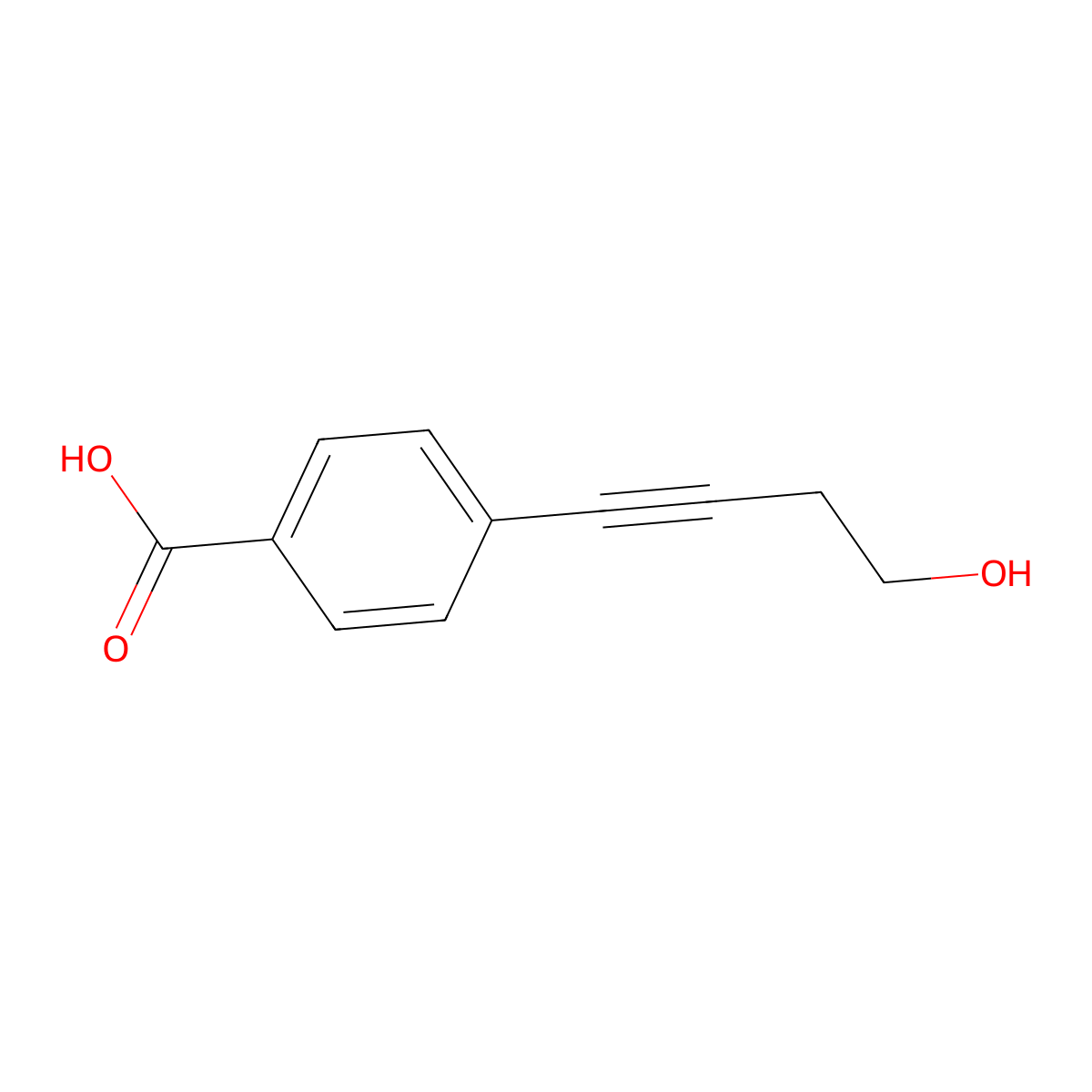 4-(4-Hydroxybut-1-yn-1-yl)benzoic acid molecular structure, CAS 827321-91-5