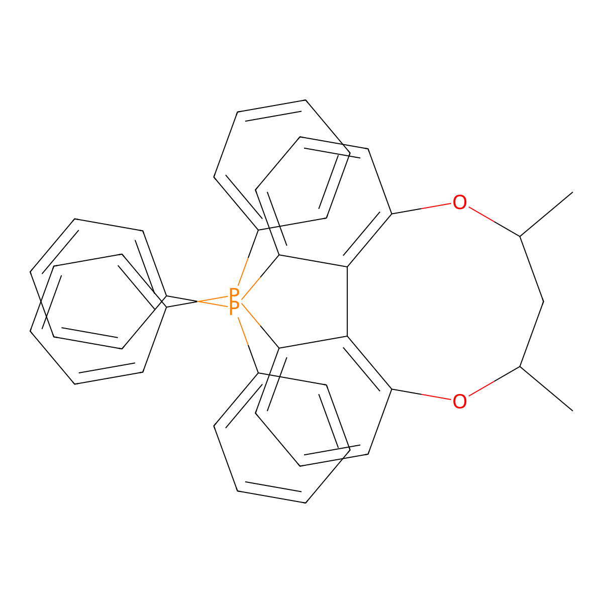 ((6R,8R,13aS)-6,8-Dimethyl-7,8-dihydro-6H-Dibenzo[f,h][1,5]dioxonine-1,13-diyl)bis(diphenylphosphine) molecular structure, CAS 827322-50-9