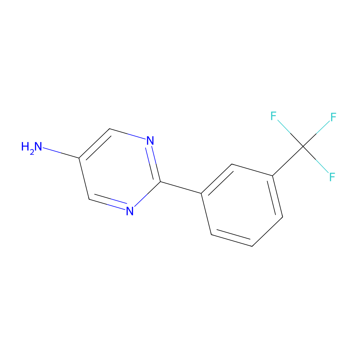 2-(3-(Trifluoromethyl)phenyl)pyrimidin-5-amine molecular structure, CAS 827322-74-7