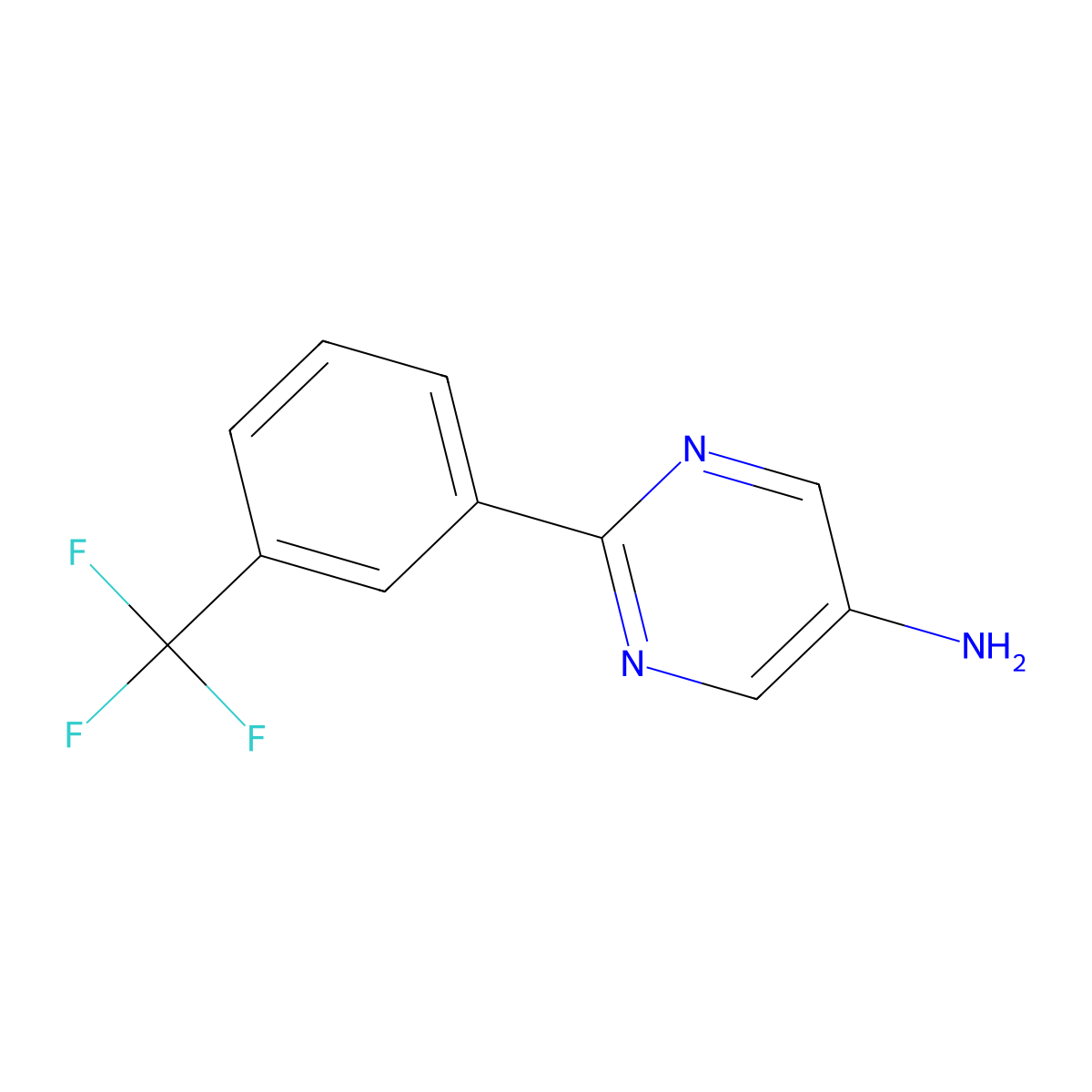 2-(3-(Trifluoromethyl)phenyl)pyrimidin-5-amine molecular structure, CAS 827322-74-7