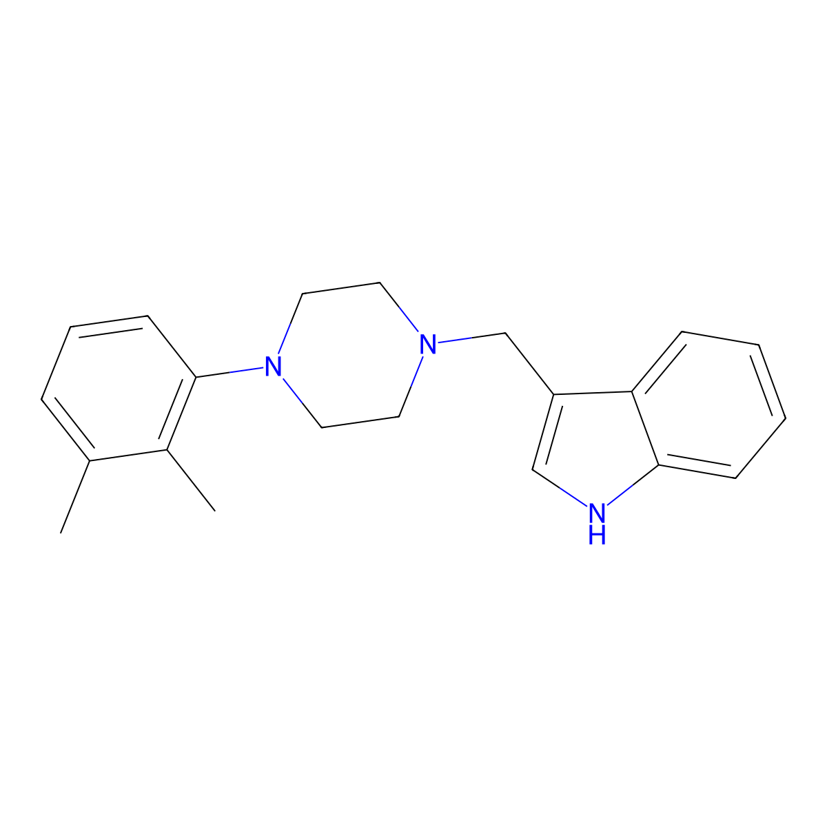 3-{[4-(2,3-dimethylphenyl)piperazin-1-yl]methyl}-1H-indole molecular structure, CAS 827326-44-3