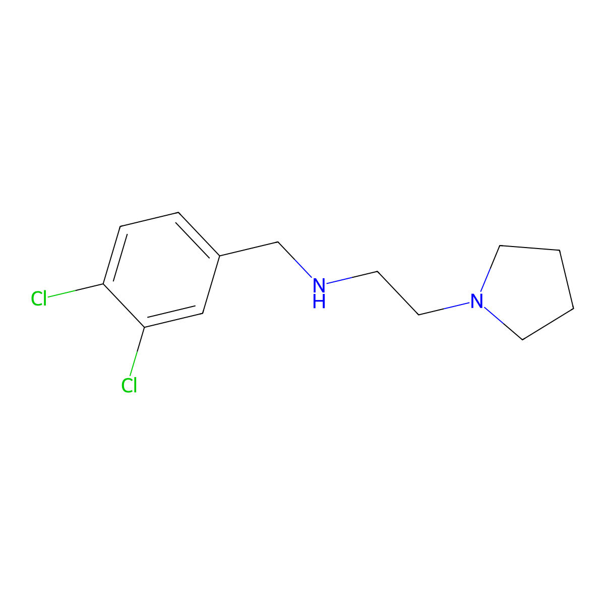 [(3,4-Dichlorophenyl)methyl][2-(pyrrolidin-1-yl)ethyl]amine molecular structure, CAS 827326-63-6