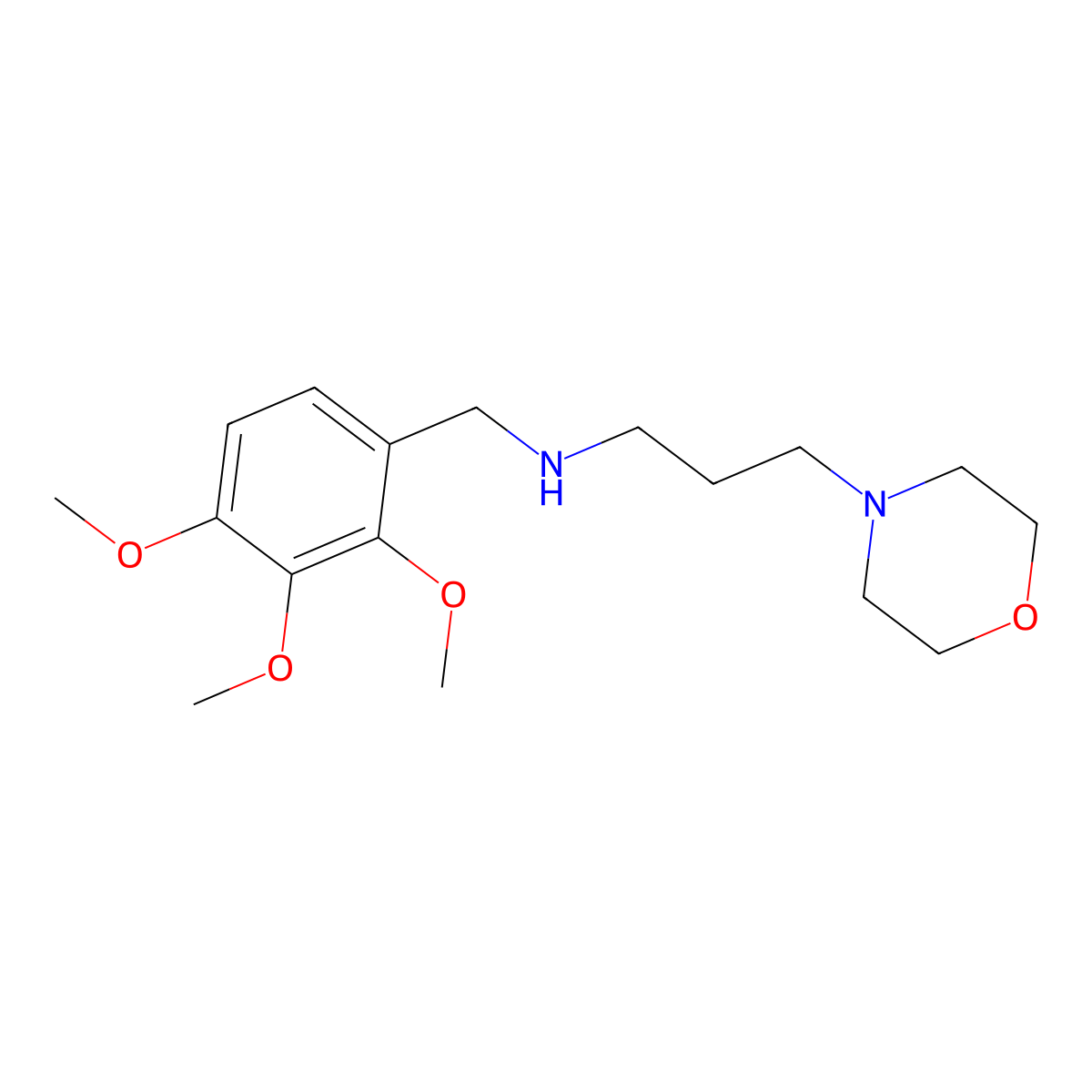 3-morpholin-4-yl-N-[(2,3,4-trimethoxyphenyl)methyl]propan-1-amine molecular structure, CAS 827327-97-9