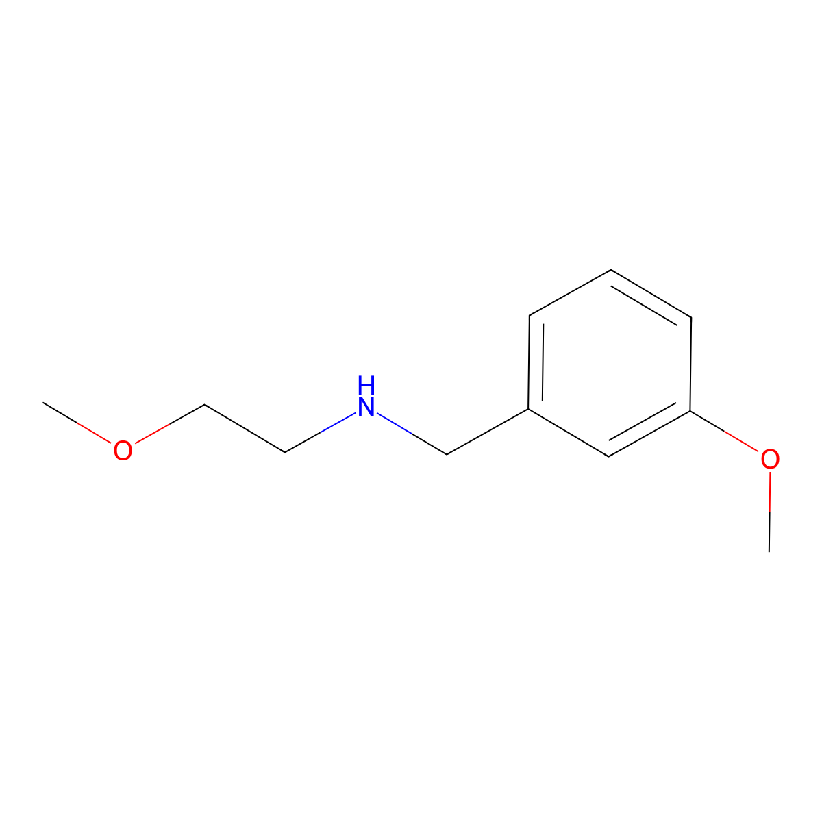 2-methoxy-N-[(3-methoxyphenyl)methyl]ethanamine molecular structure, CAS 827327-99-1