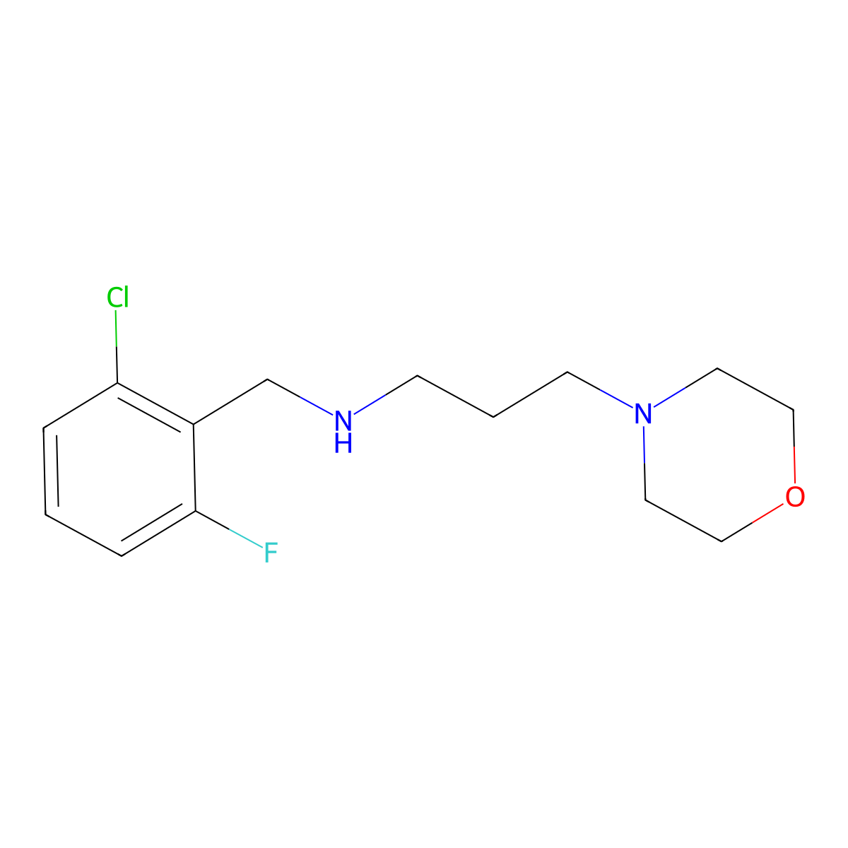 N-(2-chloro-6-fluorobenzyl)-N-[3-(4-morpholinyl)propyl]amine molecular structure, CAS 827328-06-3