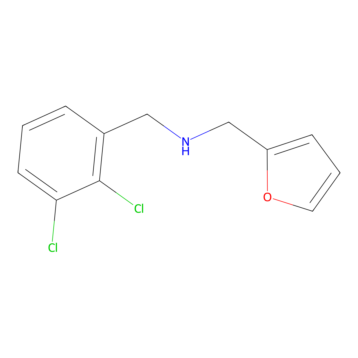 1-(2,3-dichlorophenyl)-N-(furan-2-ylmethyl)methanamine molecular structure, CAS 827328-36-9