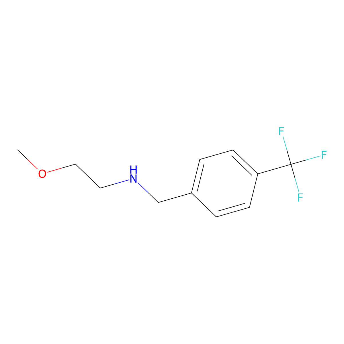 2-methoxy-N-[[4-(trifluoromethyl)phenyl]methyl]ethanamine molecular structure, CAS 827328-50-7