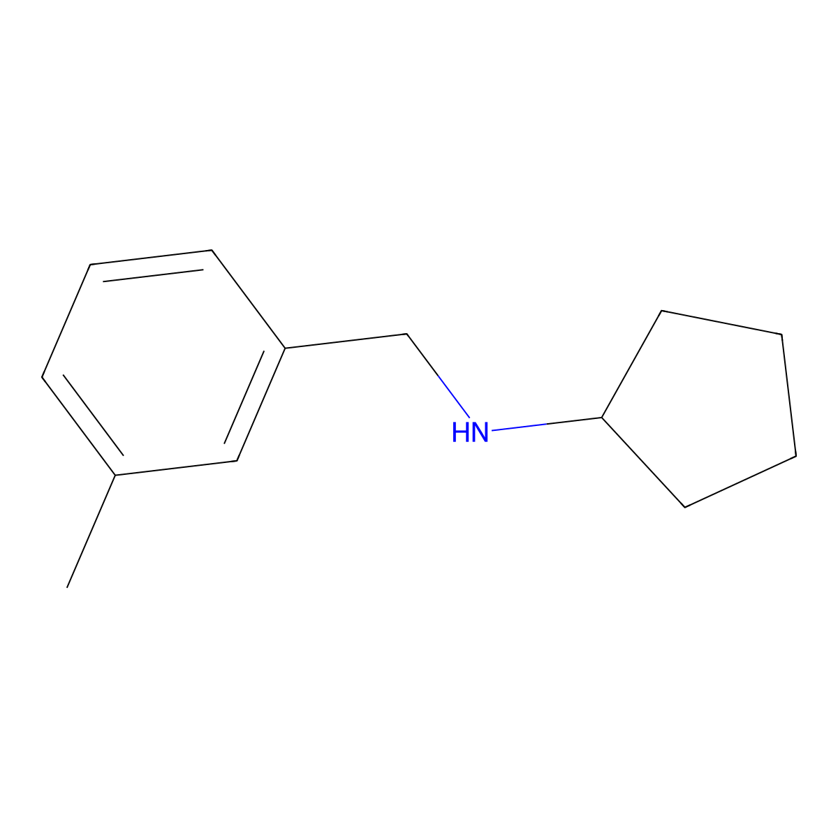 N-[(3-methylphenyl)methyl]cyclopentanamine molecular structure, CAS 827328-77-8