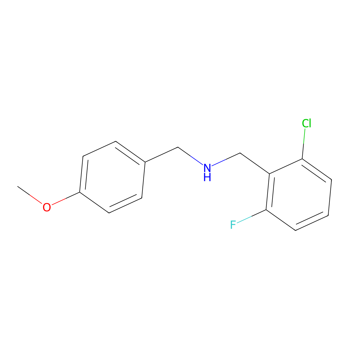 N-(2-chloro-6-fluorobenzyl)-N-(4-methoxybenzyl)amine molecular structure, CAS 827328-80-3