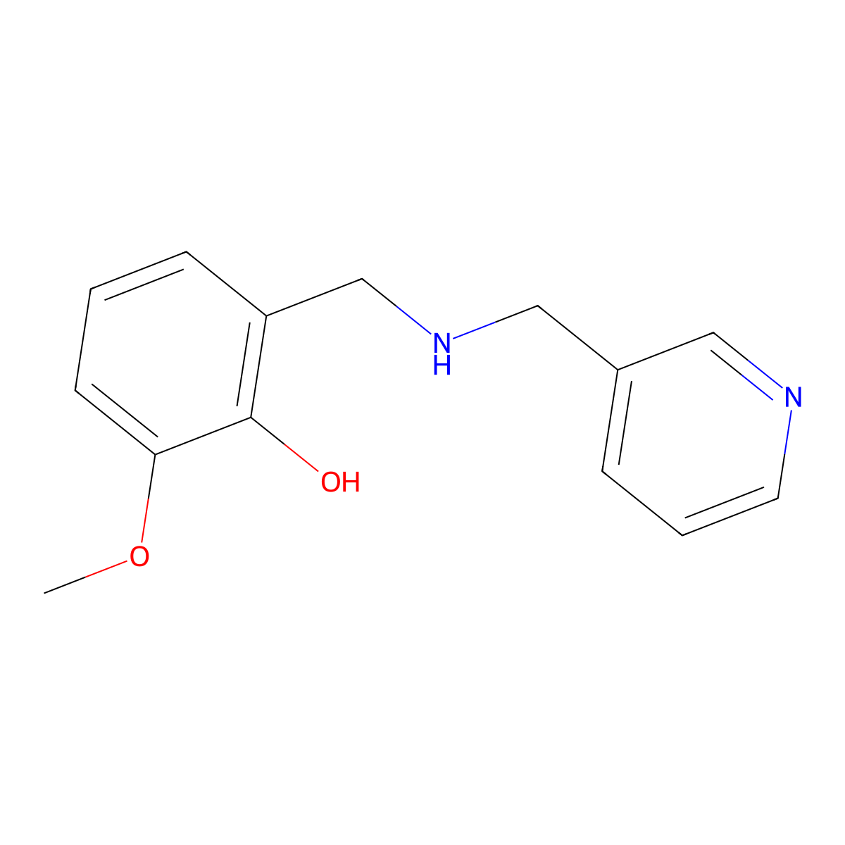 2-Methoxy-6-(((pyridin-3-ylmethyl)amino)methyl)phenol molecular structure, CAS 827328-82-5