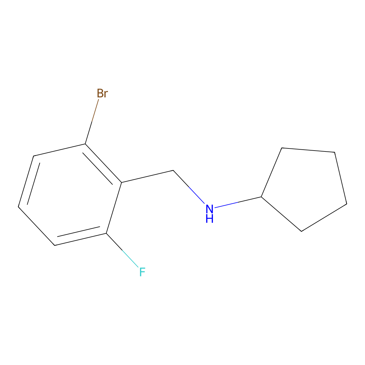N-Cyclopentyl 2-bromo-6-fluorobenzylamine molecular structure, CAS 827328-91-6