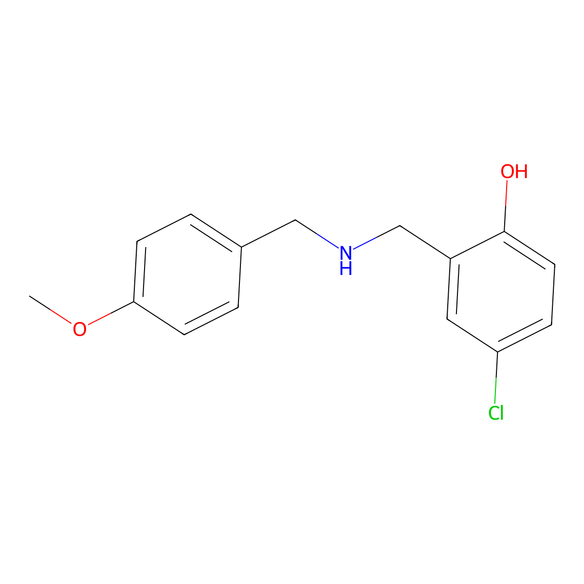 4-Chloro-2-{[(4-methoxybenzyl)amino]methyl}phenol molecular structure, CAS 827328-93-8