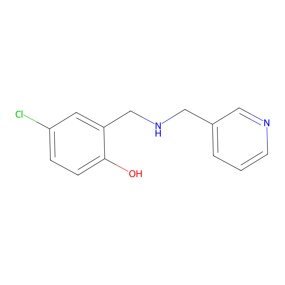 4-Chloro-2-(((pyridin-3-ylmethyl)amino)methyl)phenol molecular structure, CAS 827328-95-0