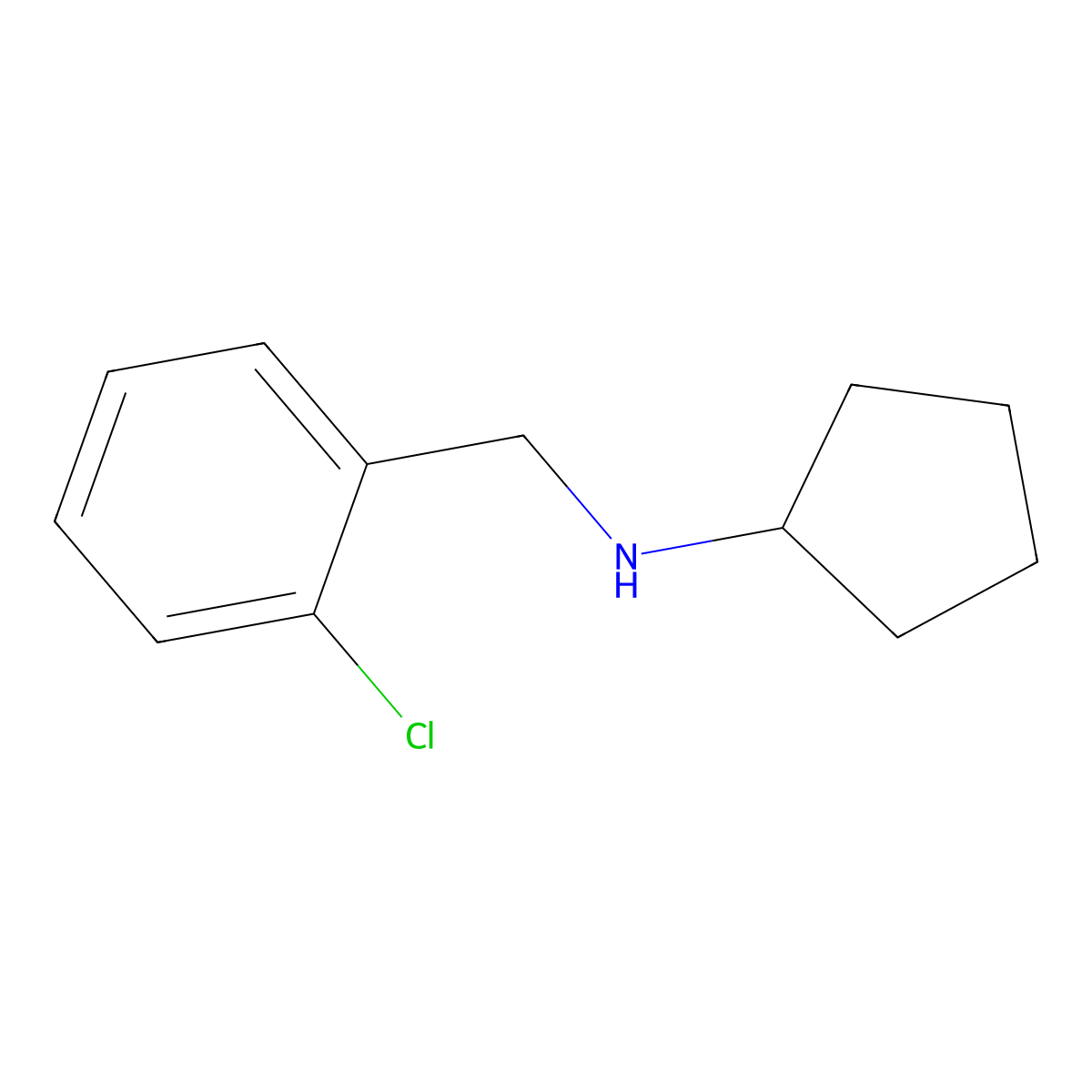 N-[(2-chlorophenyl)methyl]cyclopentanamine molecular structure, CAS 827329-06-6