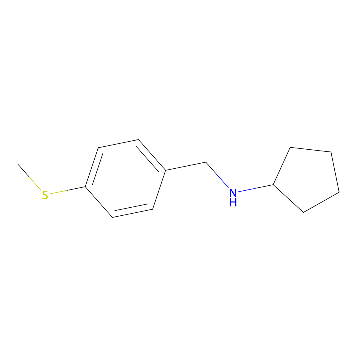 N-{[4-(Methylsulfanyl)phenyl]methyl}cyclopentanamine molecular structure, CAS 827329-09-9