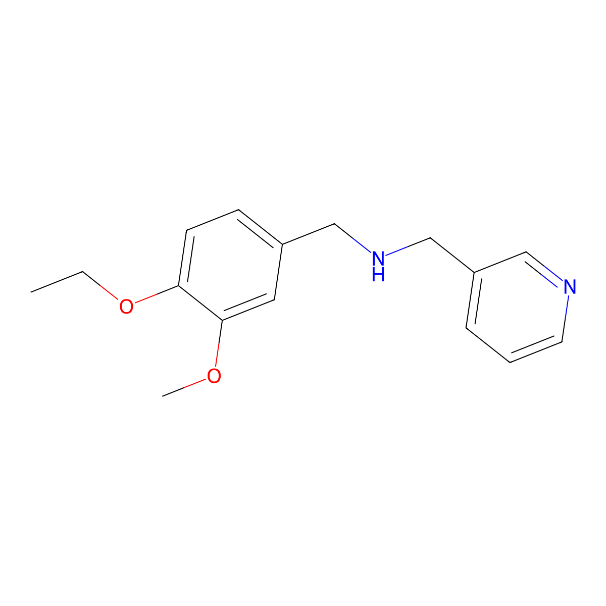 1-(4-ethoxy-3-methoxyphenyl)-N-(pyridin-3-ylmethyl)methanamine molecular structure, CAS 827329-18-0
