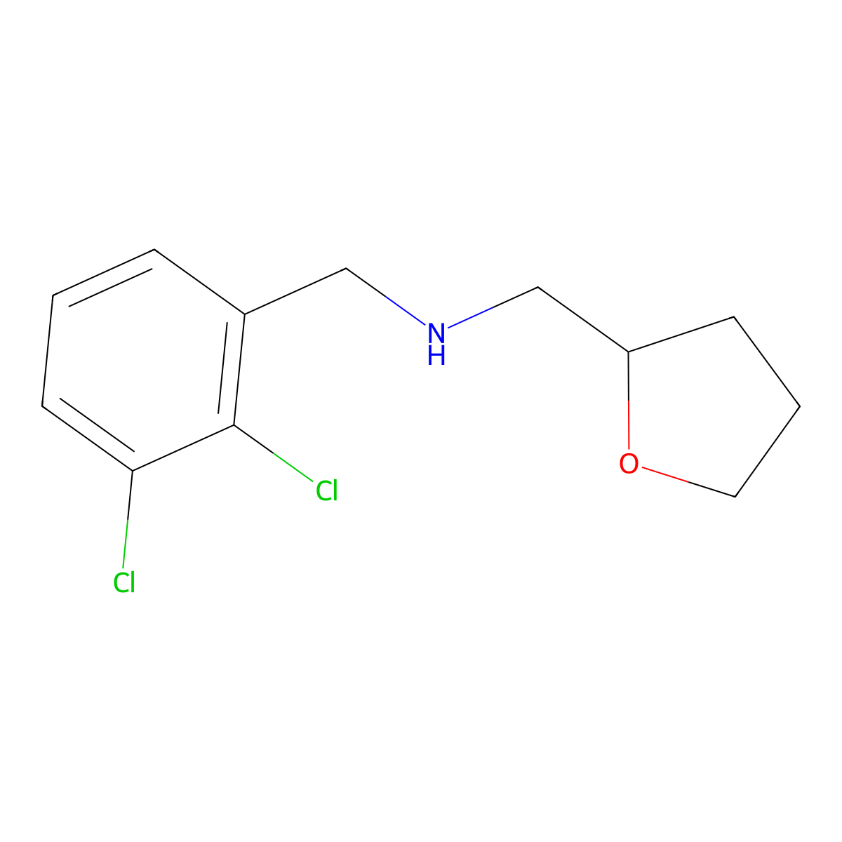 1-(2,3-dichlorophenyl)-N-(tetrahydrofuran-2-ylmethyl)methanamine molecular structure, CAS 827329-41-9