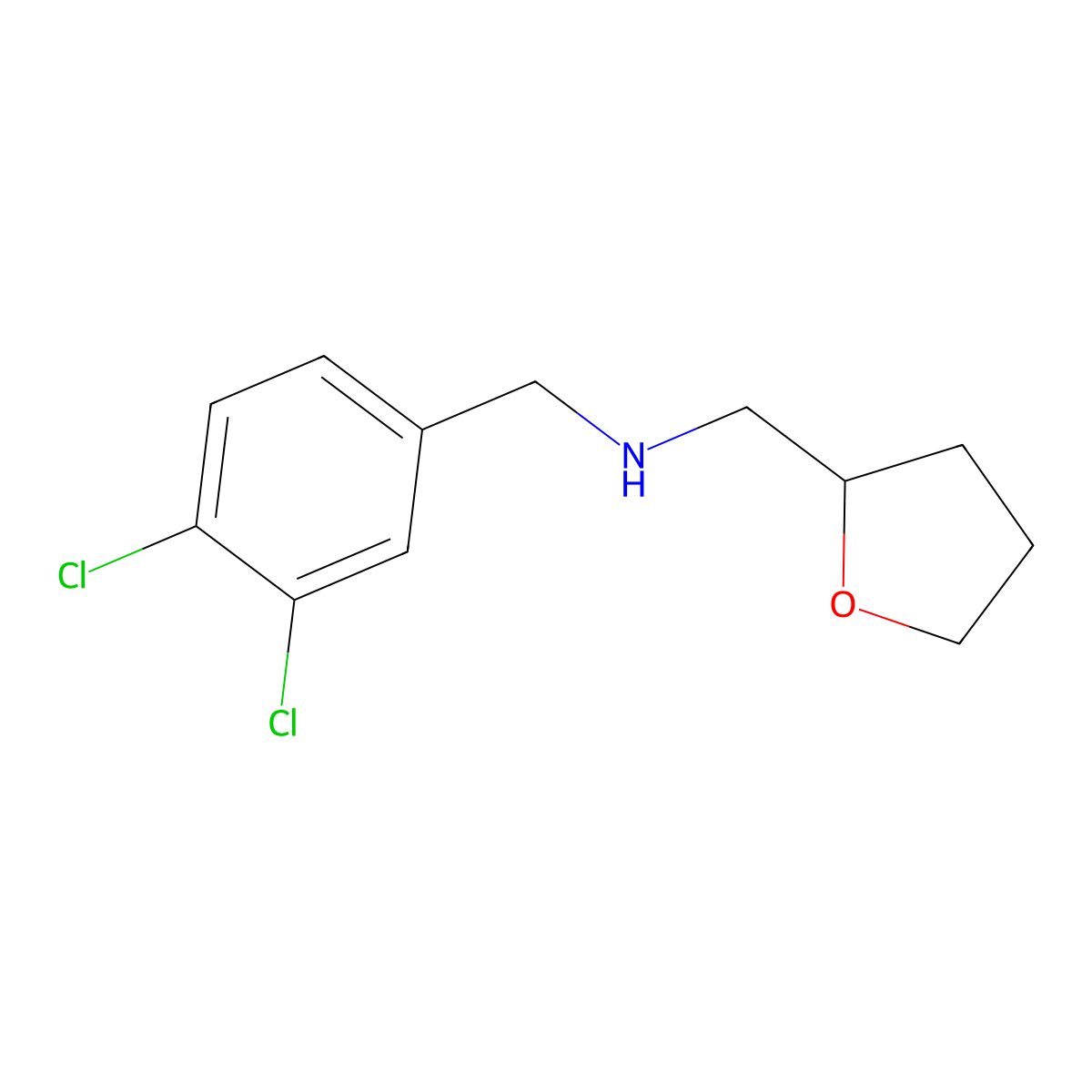 N-(3,4-Dichlorobenzyl)-1-(tetrahydrofuran-2-yl)methanamine molecular structure, CAS 827329-54-4