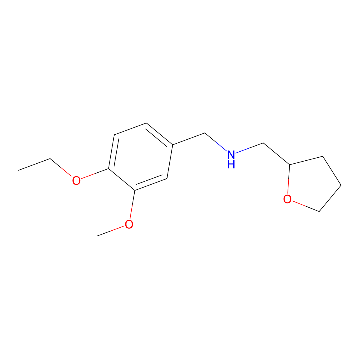 1-(4-ethoxy-3-methoxyphenyl)-N-(tetrahydrofuran-2-ylmethyl)methanamine molecular structure, CAS 827329-60-2
