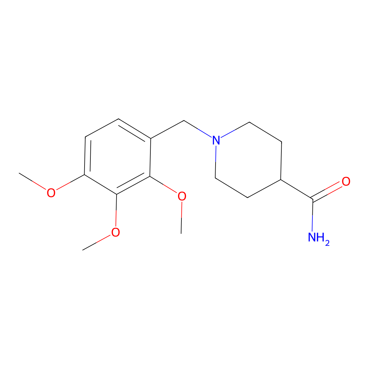 1-(2,3,4-Trimethoxybenzyl)piperidine-4-carboxamide molecular structure, CAS 827329-81-7