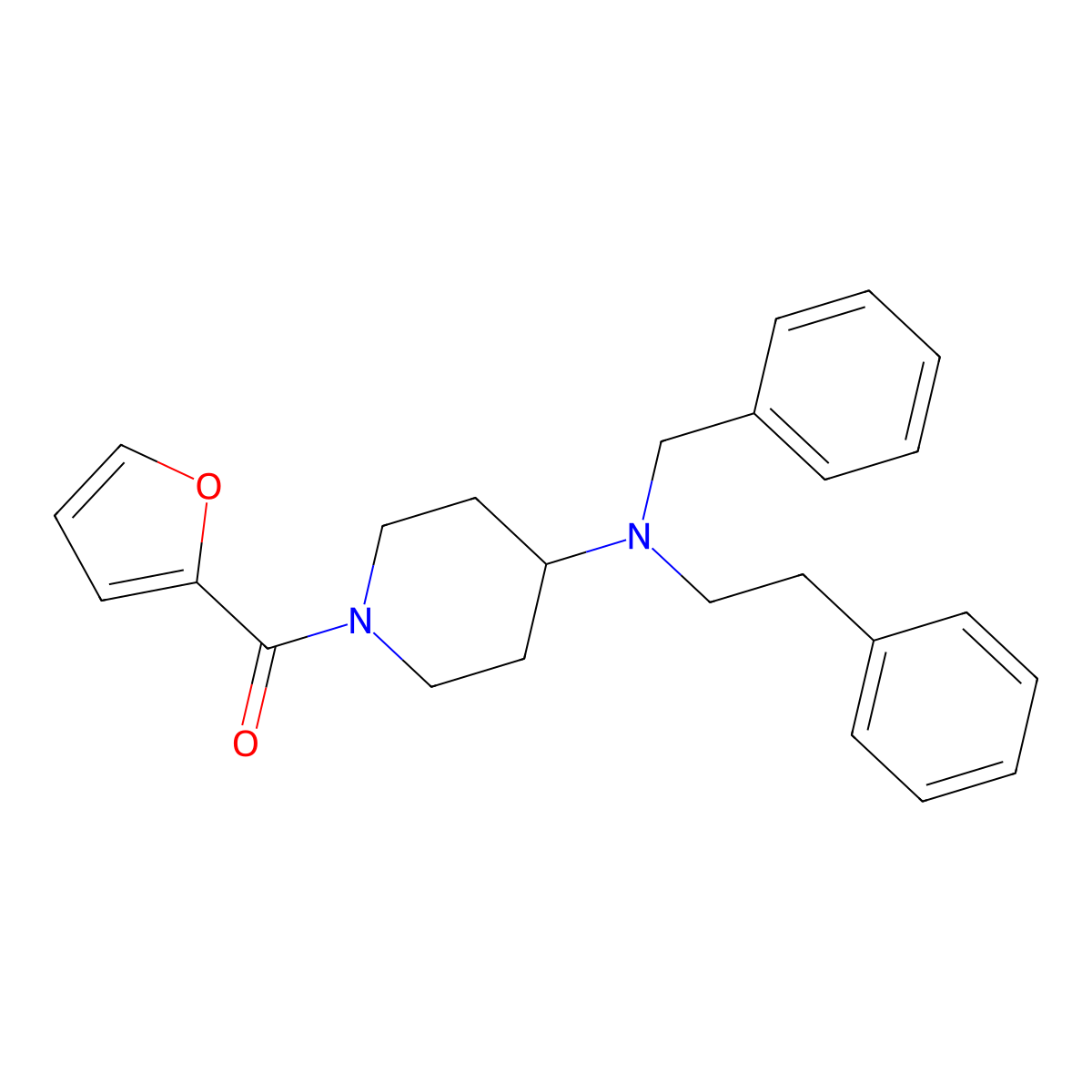 N-benzyl-1-(2-furoyl)-N-(2-phenylethyl)-4-piperidinamine molecular structure, CAS 827331-97-5