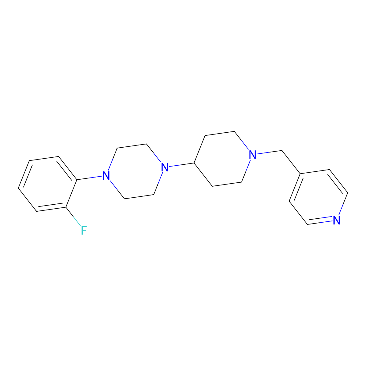 1-(2-Fluorophenyl)-4-[1-(pyridin-4-ylmethyl)piperidin-4-yl]piperazine molecular structure, CAS 827332-02-5