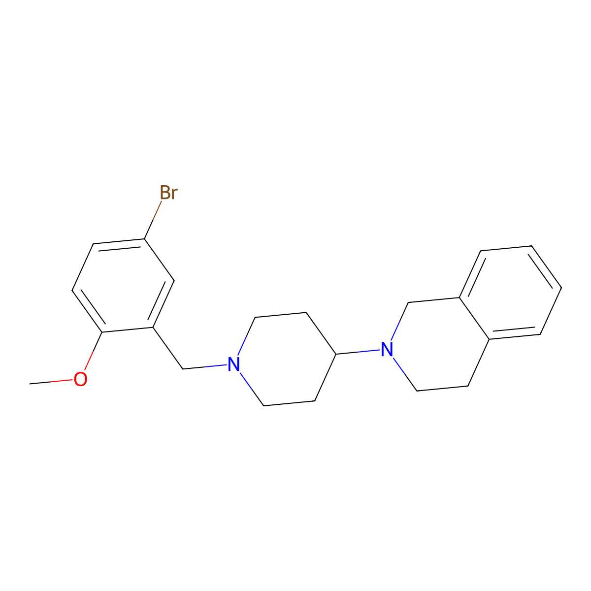 2-[1-[(5-bromo-2-methoxyphenyl)methyl]piperidin-4-yl]-3,4-dihydro-1H-isoquinoline molecular structure, CAS 827332-03-6