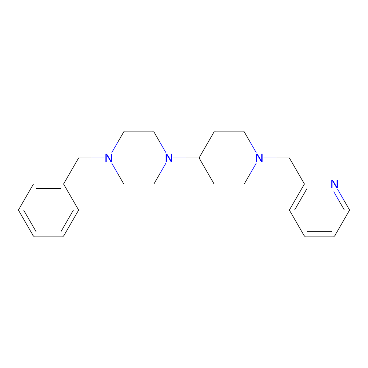 1-Benzyl-4-[1-(pyridin-2-ylmethyl)piperidin-4-yl]piperazine molecular structure, CAS 827332-04-7