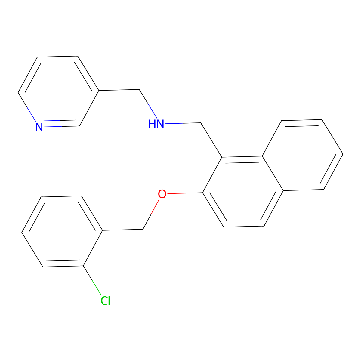 1-{2-[(2-chlorobenzyl)oxy]naphthalen-1-yl}-N-(pyridin-3-ylmethyl)methanamine molecular structure, CAS 827332-30-9
