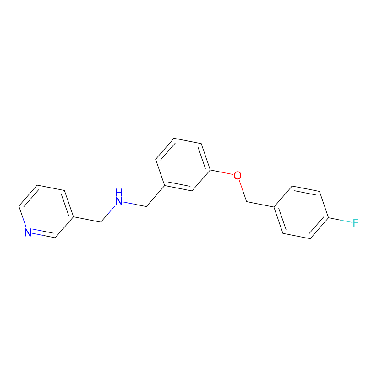 1-{3-[(4-fluorobenzyl)oxy]phenyl}-N-(pyridin-3-ylmethyl)methanamine molecular structure, CAS 827332-38-7
