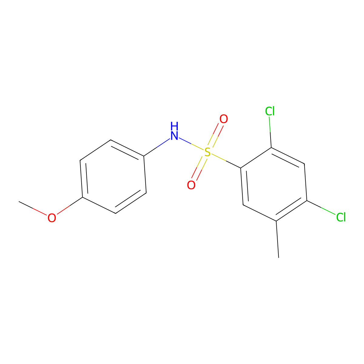 2,4-dichloro-N-(4-methoxyphenyl)-5-methylbenzenesulfonamide molecular structure, CAS 827332-52-5