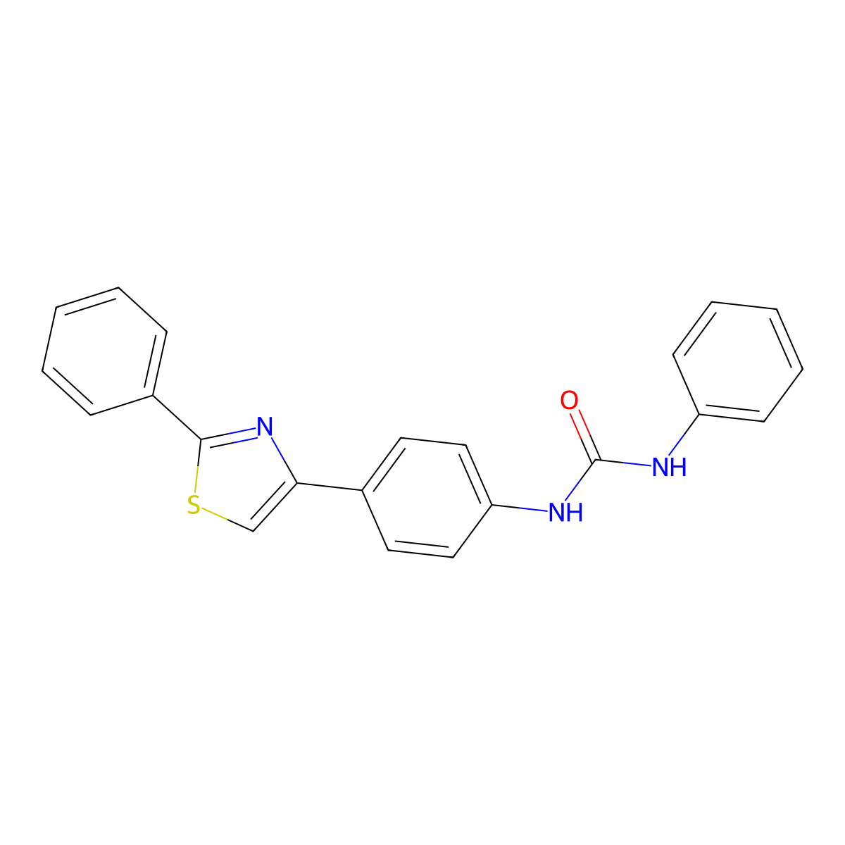 N-phenyl-N'-[4-(2-phenyl-1,3-thiazol-4-yl)phenyl]urea molecular structure, CAS 827332-79-6