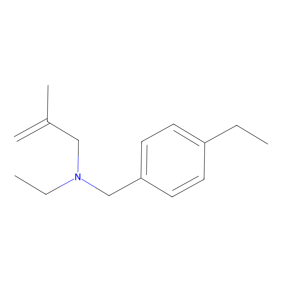 N-ethyl-N-(4-ethylbenzyl)-2-methylprop-2-en-1-amine molecular structure, CAS 827333-03-9