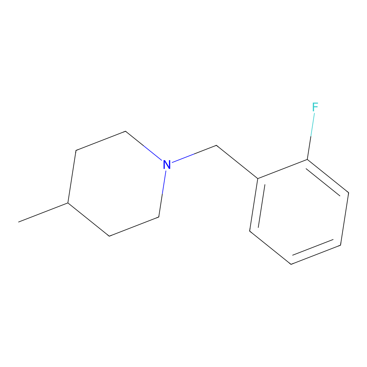 1-(2-Fluorobenzyl)-4-methylpiperidine molecular structure, CAS 827333-10-8