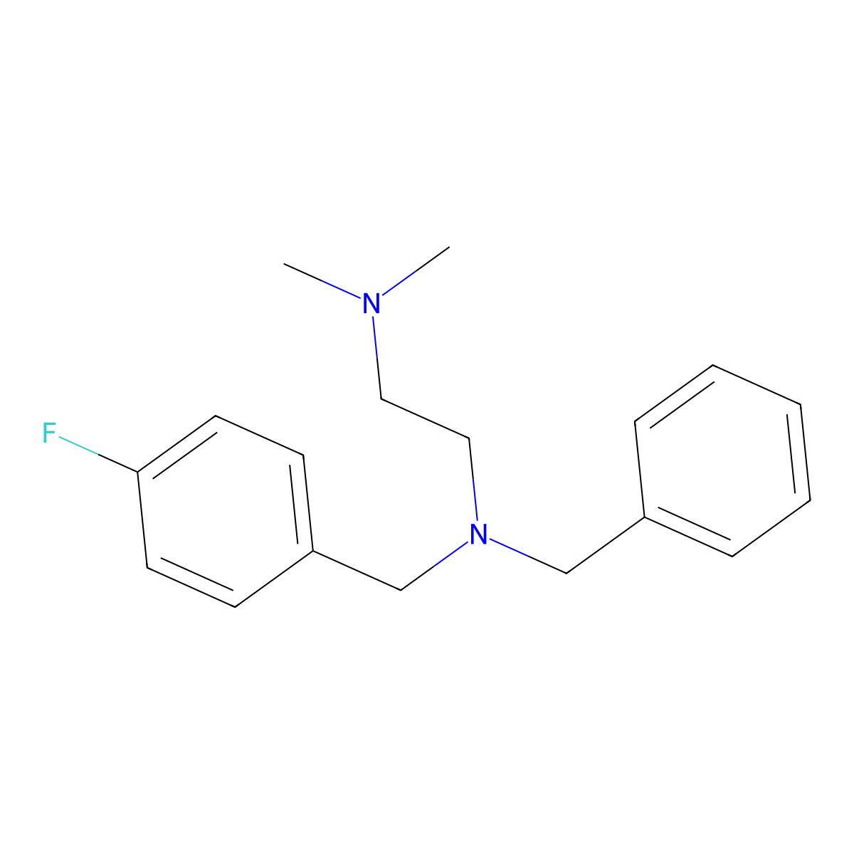 N-benzyl-N-(4-fluorobenzyl)-N',N'-dimethylethane-1,2-diamine molecular structure, CAS 827333-16-4