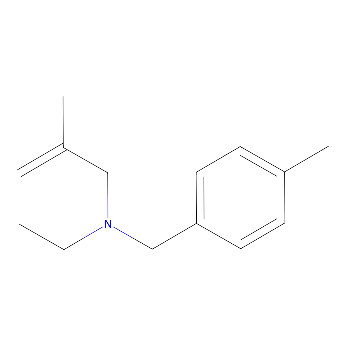 N-ethyl-2-methyl-N-[(4-methylphenyl)methyl]prop-2-en-1-amine molecular structure, CAS 827333-27-7