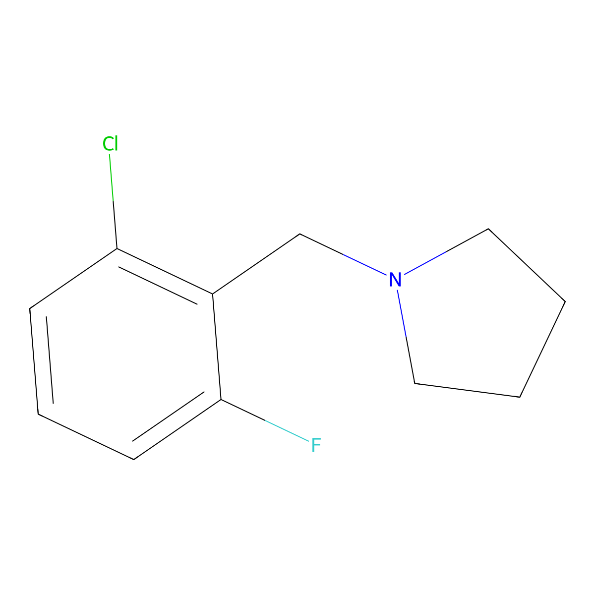 1-(2-Chloro-6-fluorobenzyl)pyrrolidine molecular structure, CAS 827333-69-7